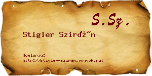 Stigler Szirén névjegykártya